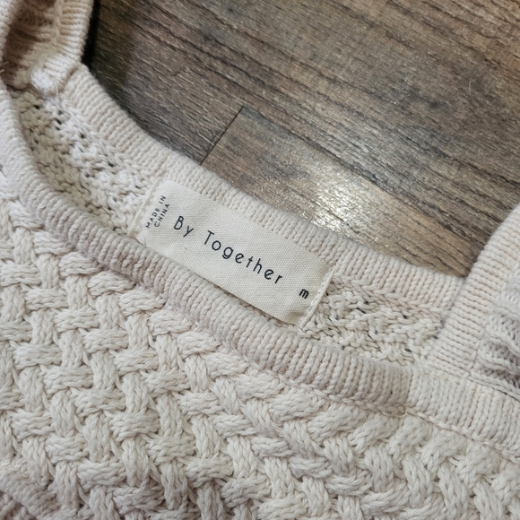 100% Cotton By Together Crochet Knit Crop Top Size Medium - Picture 7 of 9